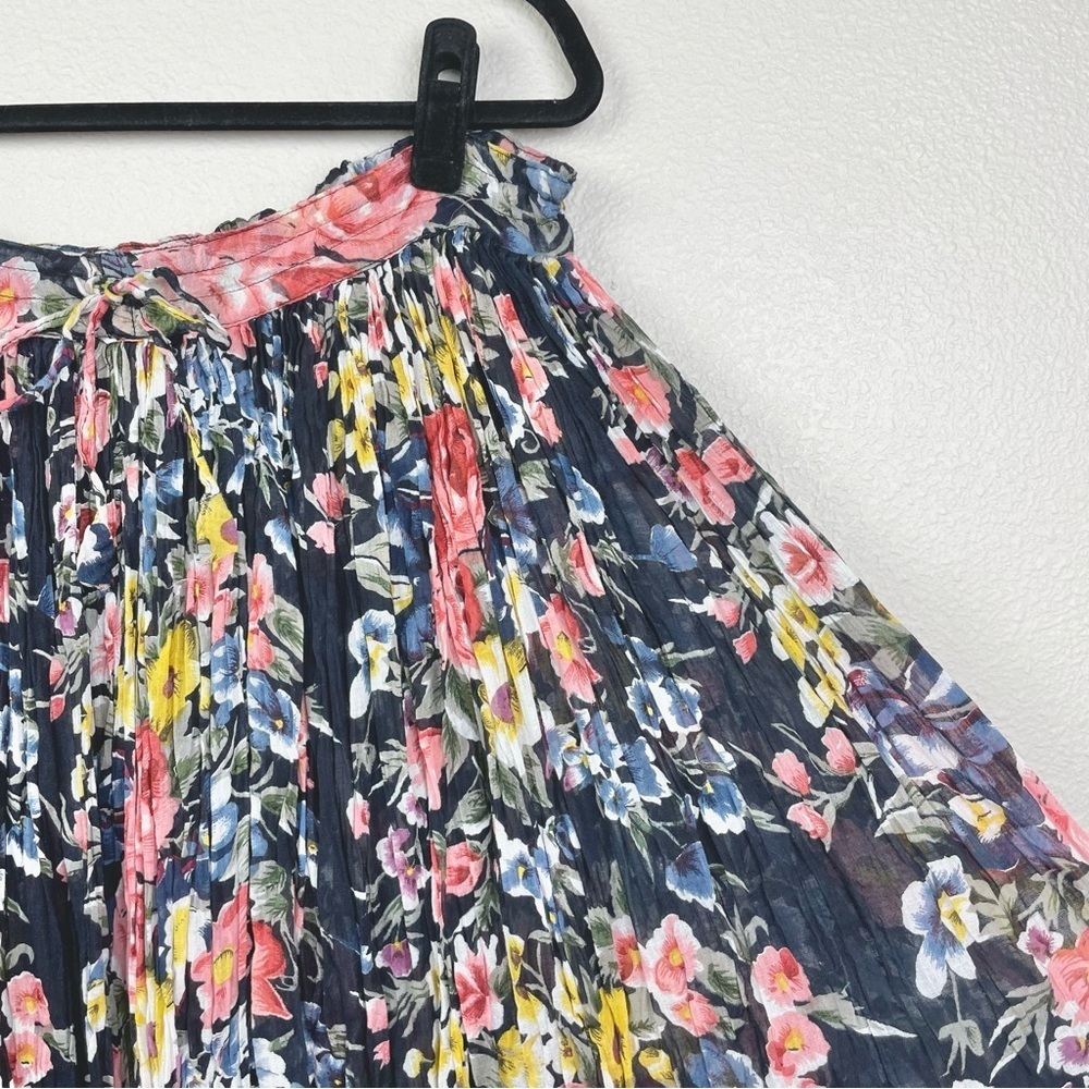 VTG Women's Free Size 100% Cotton Adjustable Waist Flowy Skirt Colorful Bohemian - Picture 10 of 16